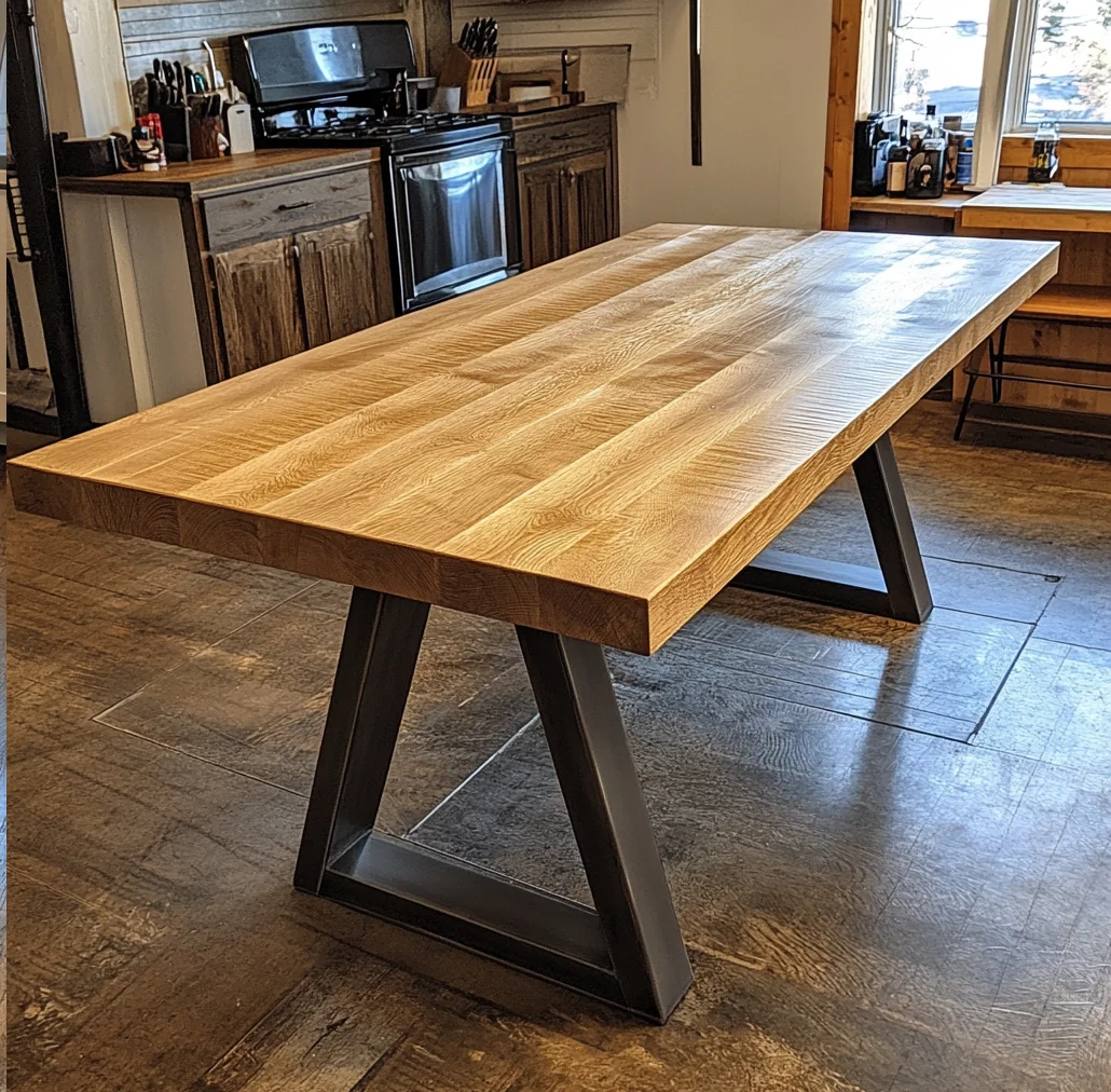 Stół Dębowy - Stylowy Dąb - 180x90x78 cm - Grubość Blatu 4 cm