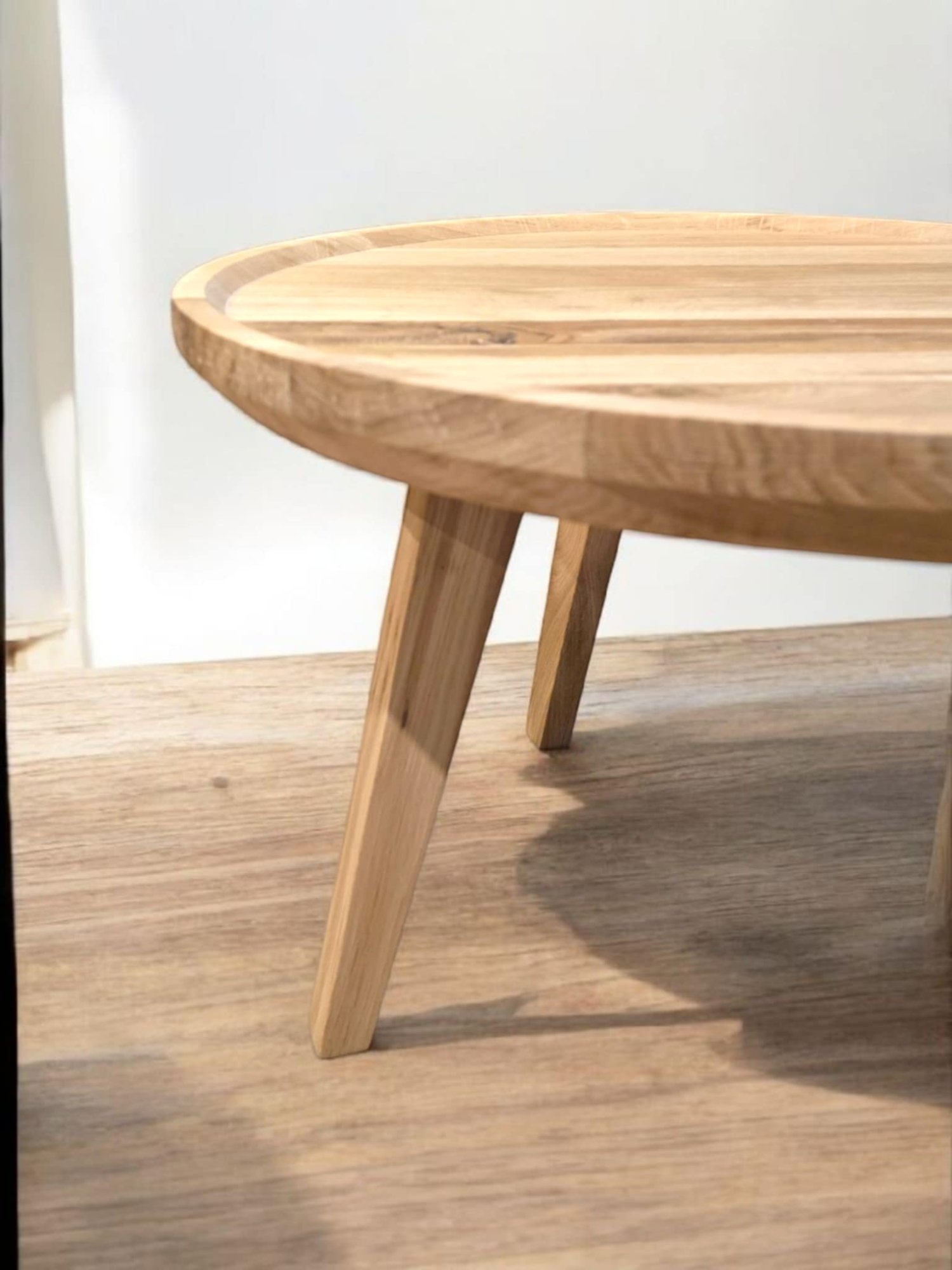 Stolik kawowy dębowy – okrągły – Ø60 cm  – lite drewno dębowe – wysokość 40 cm - Dębowe Oko